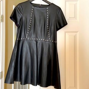 Zara faux Leather dress with a beautiful flair, gently used.